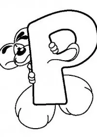 Fisă de colorat cu Alfabetul cu diddle de colorat p16