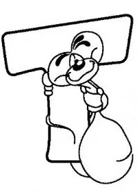 Fisă de colorat cu Alfabetul cu diddle de colorat p20