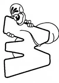 Fisă de colorat cu Alfabetul cu diddle de colorat p23