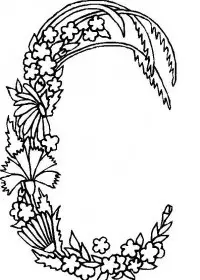 Fisă de colorat cu Alfabetul cu flori de colorat p03