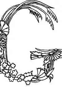 Fisă de colorat cu Alfabetul cu flori de colorat p07