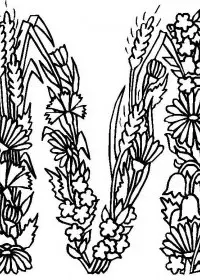 Fisă de colorat cu Alfabetul cu flori de colorat p13