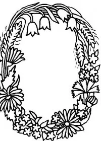 Fisă de colorat cu Alfabetul cu flori de colorat p15