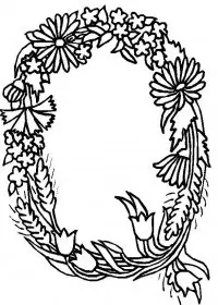 Fisă de colorat cu Alfabetul cu flori de colorat p17