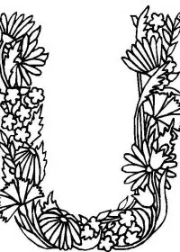 Fisă de colorat cu Alfabetul cu flori de colorat p21