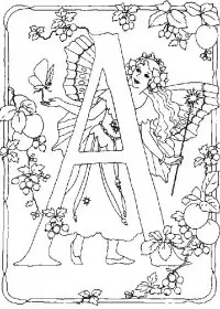 Fisă de colorat cu Alfabetul cu zane de colorat p01