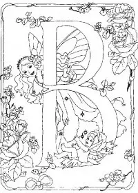 Fisă de colorat cu Alfabetul cu zane de colorat p02