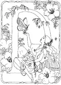 Fisă de colorat cu Alfabetul cu zane de colorat p04