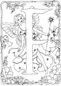 Fisă de colorat cu Alfabetul cu zane de colorat p06