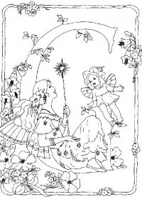 Fisă de colorat cu Alfabetul cu zane de colorat p07