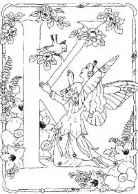 Fisă de colorat cu Alfabetul cu zane de colorat p10