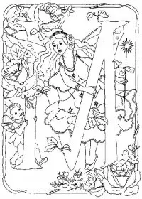 Fisă de colorat cu Alfabetul cu zane de colorat p12