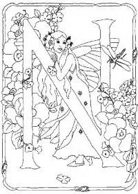 Fisă de colorat cu Alfabetul cu zane de colorat p13