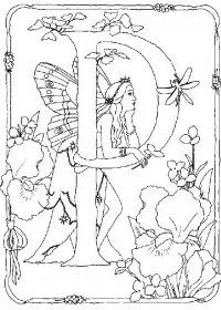 Fisă de colorat cu Alfabetul cu zane de colorat p15