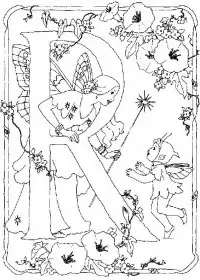 Fisă de colorat cu Alfabetul cu zane de colorat p17