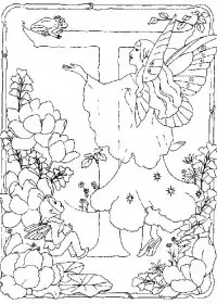 Fisă de colorat cu Alfabetul cu zane de colorat p19