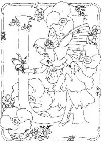 Fisă de colorat cu Alfabetul cu zane de colorat p20