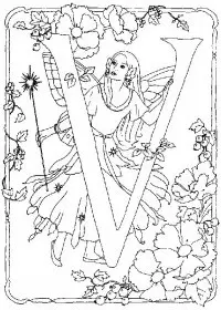 Fisă de colorat cu Alfabetul cu zane de colorat p21