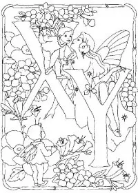 Fisă de colorat cu Alfabetul cu zane de colorat p23