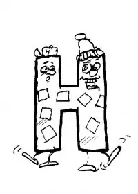 Fisă de colorat cu Alfabetul haios de colorat p08