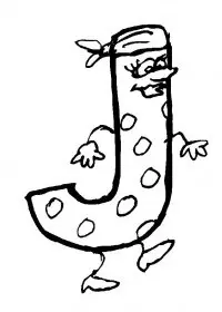 Fisă de colorat cu Alfabetul haios de colorat p10