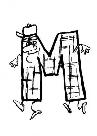 Fisă de colorat cu Alfabetul haios de colorat p13