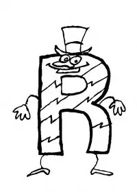 Fisă de colorat cu Alfabetul haios de colorat p18