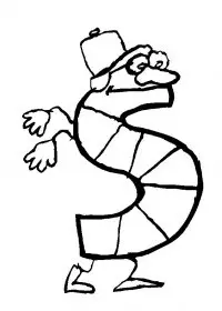 Fisă de colorat cu Alfabetul haios de colorat p19