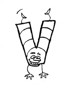 Fisă de colorat cu Alfabetul haios de colorat p22