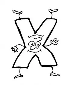 Fisă de colorat cu Alfabetul haios de colorat p24