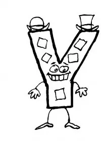 Fisă de colorat cu Alfabetul haios de colorat p25