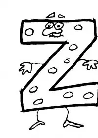 Fisă de colorat cu Alfabetul haios de colorat p26