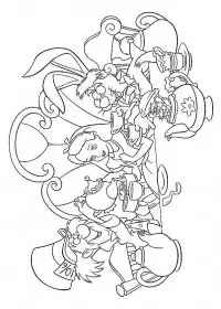 Fisă de colorat cu Alice in tara minunilor de colorat p05