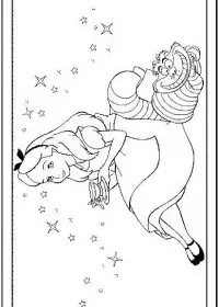 Fisă de colorat cu Alice in tara minunilor de colorat p09