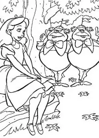 Fisă de colorat cu Alice in tara minunilor de colorat p12