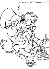 Fisă de colorat cu Alice in tara minunilor de colorat p13