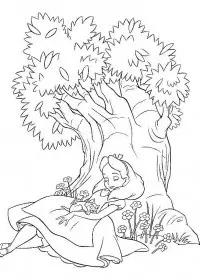 Fisă de colorat cu Alice in tara minunilor de colorat p14