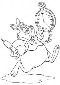 Fisă de colorat cu Alice in tara minunilor de colorat p15