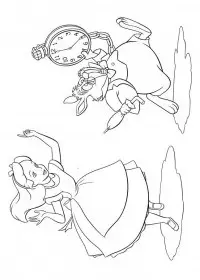 Fisă de colorat cu Alice in tara minunilor de colorat p17