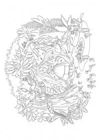 Fisă de colorat cu Alice in tara minunilor de colorat p18