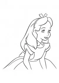 Fisă de colorat cu Alice in tara minunilor de colorat p26