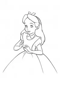 Fisă de colorat cu Alice in tara minunilor de colorat p27