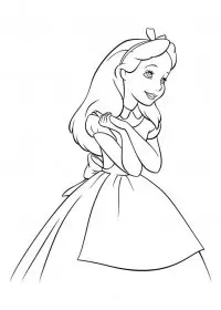 Fisă de colorat cu Alice in tara minunilor de colorat p28