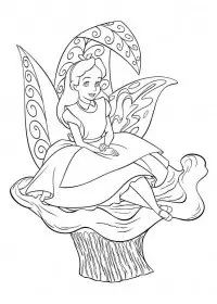 Fisă de colorat cu Alice in tara minunilor de colorat p34