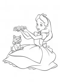 Fisă de colorat cu Alice in tara minunilor de colorat p35