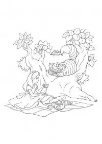 Fisă de colorat cu Alice in tara minunilor de colorat p38