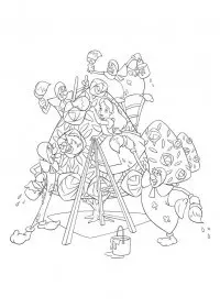 Fisă de colorat cu Alice in tara minunilor de colorat p39