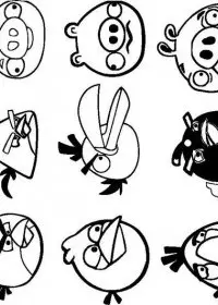 Fisă de colorat cu Angry birds de colorat p04