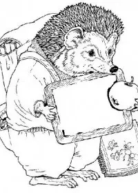 Fisă de colorat cu Animale arici de colorat p22