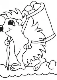 Fisă de colorat cu Animale arici de colorat p34